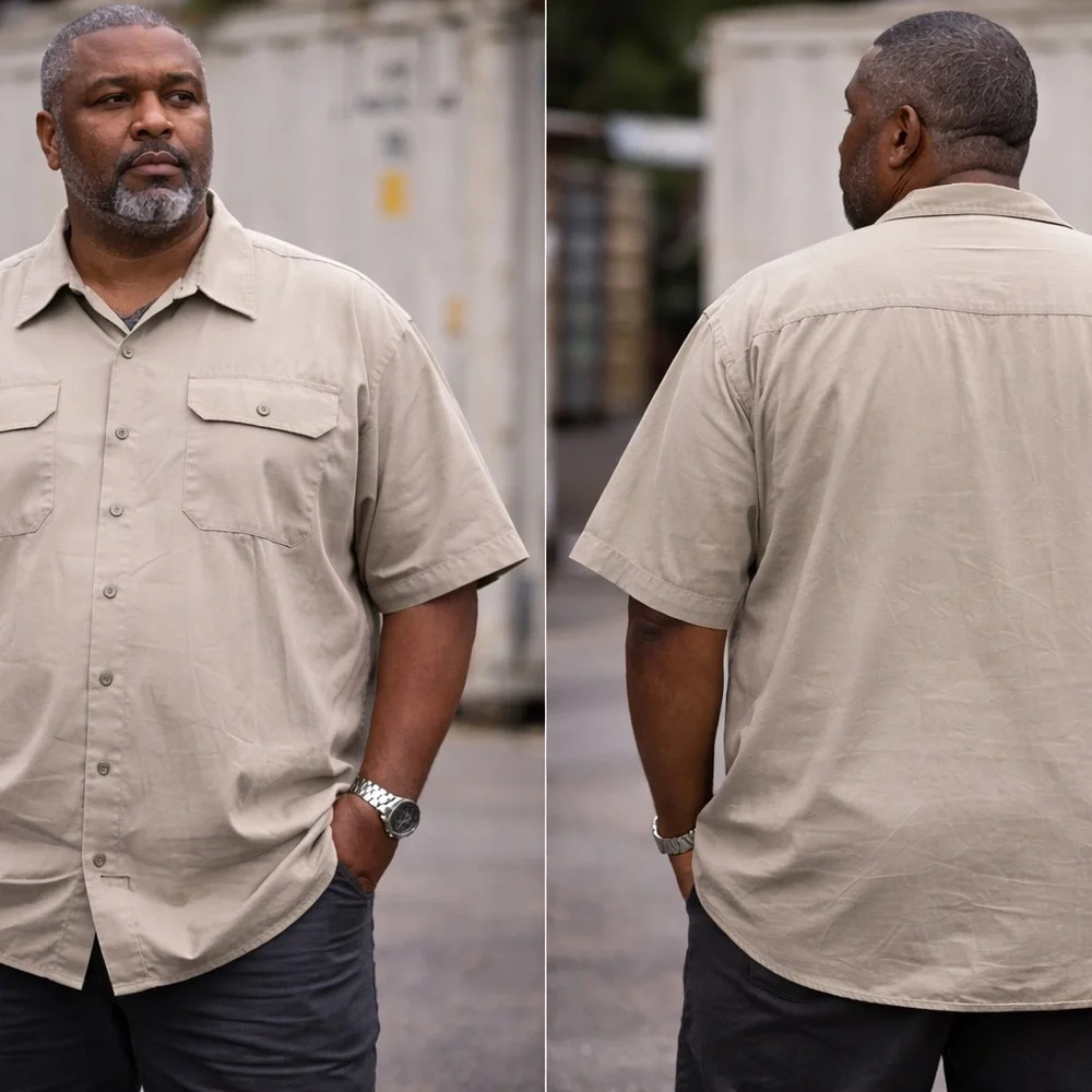 Dickies Men's Short Sleeve Work‎ Shirt 5XL Big Tall Plus Size Beige Workwear